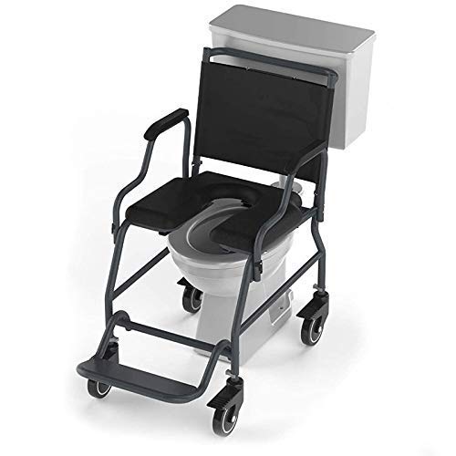 ARCATRON MOBILITY Reinventing Assisted Living By Frido Rolling Over Commode Wheelchair | Removable Armrest |Locking Caster Wheels | Without Top Seat 150 Kg For Elderly & Adults With Limited Mobility